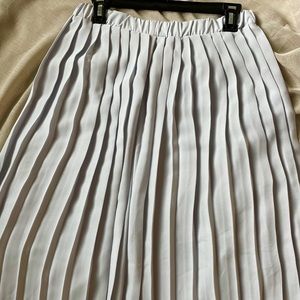 Powder Blue Pleated Midi Skirt